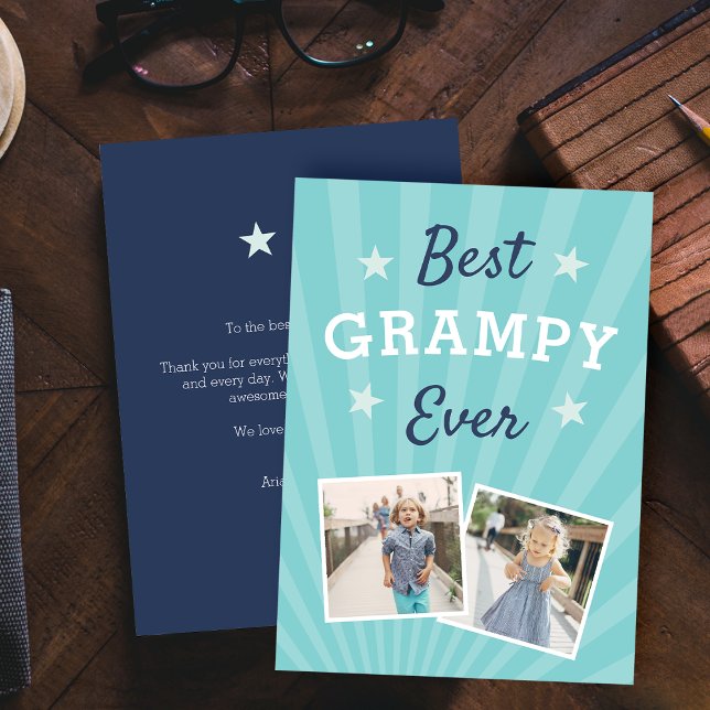 Carte Meilleur Grampy jamais | Photo Fête des pères plat (Créateur téléchargé)