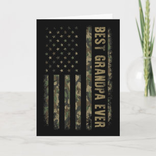 Carte Meilleur Grand-Père Camouflage Drapeau Américain F