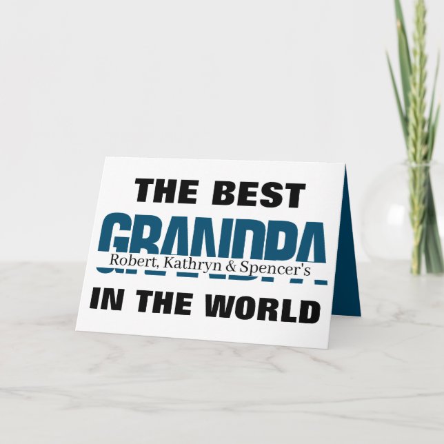 Carte Meilleur Grand-Père Du Monde Personnalisé (Devant)