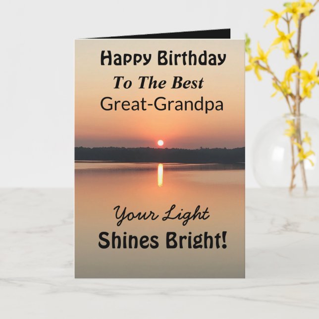 Carte Meilleur Grand-Père Lumière Brille Anniversaire (Fleur jaune)