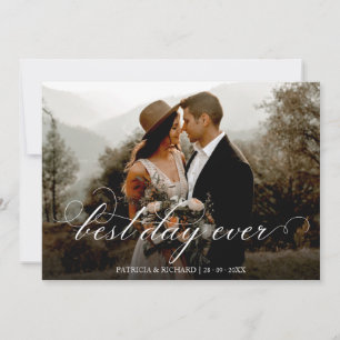 Carte Meilleur Jour Jamais Élégant Mariage Merci Photo