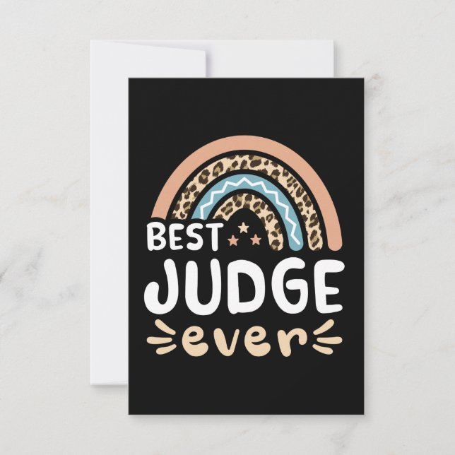 Carte Meilleur Juge jamais Leopard Rainbow Cadeau Maman (Devant)