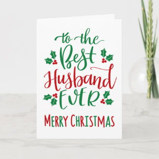 Carte Meilleur Mari Joyeux Noël Typographie