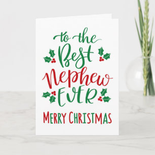 Carte Meilleur Nephew Joyeux Noël Typographie