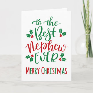 Carte Meilleur Nephew Joyeux Noël Typographie
