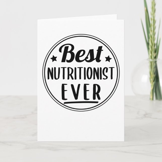 Carte Meilleur nutritionniste jamais cadeau manger saine (Devant)