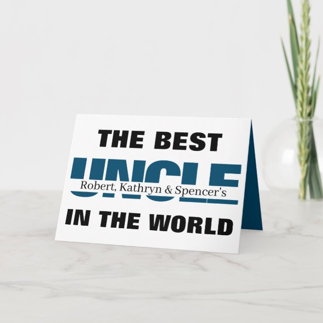 Carte Meilleur Oncle Au Monde Personnalisé (Devant)