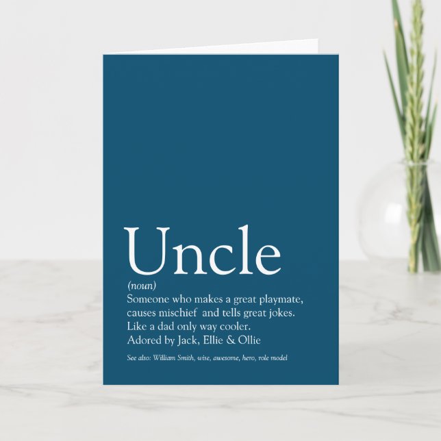 Carte Meilleur oncle du monde, définition du muscle (Devant)