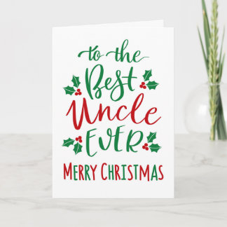 Carte Meilleur Oncle Joyeux Noël Typographie
