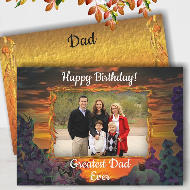 Carte Meilleur papa Anniversaire Coucher de soleil 2584 (Créateur téléchargé)