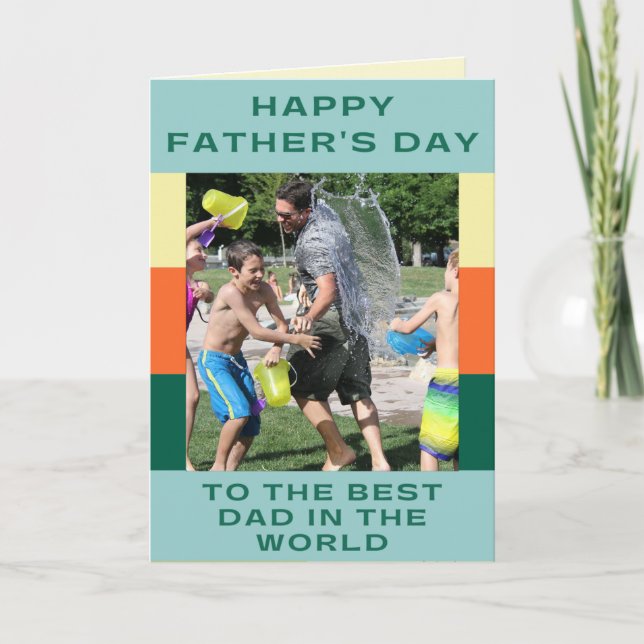 Carte Meilleur Papa Dans Le Monde Photo Fête des pères P (Devant)