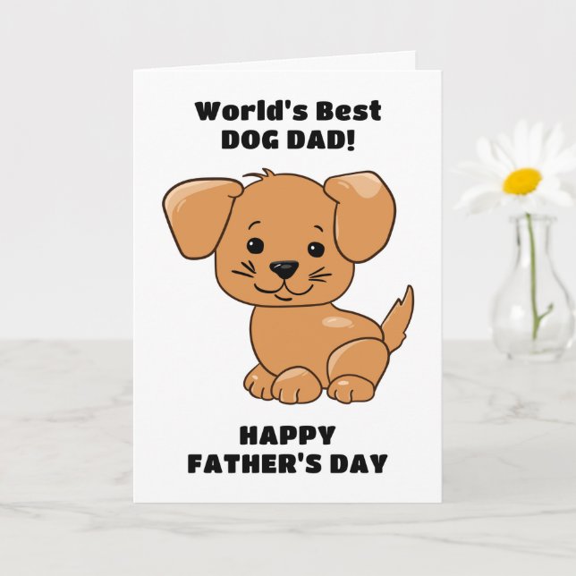 Carte Meilleur papa de chien du monde Joyeuse fête des p (Petite plante)