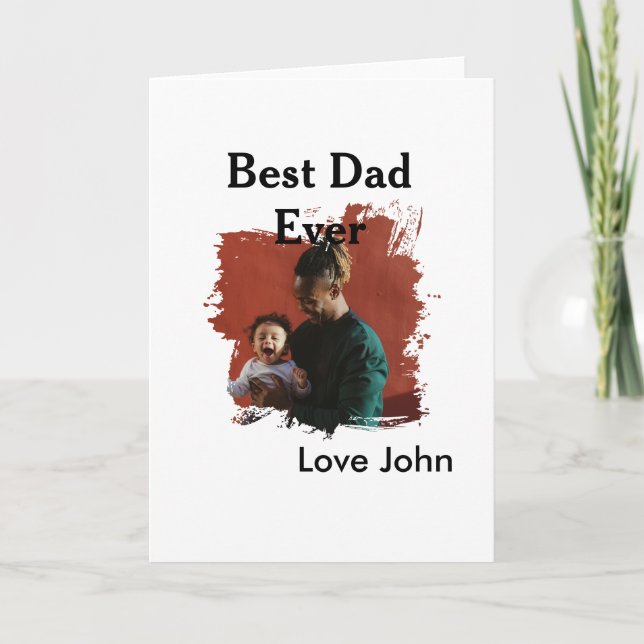 Carte Meilleur papa du monde cadeau de père photo nom si (Devant)