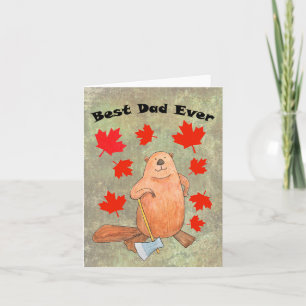 Carte Meilleur Papa du Monde Castor Travailleur Canadien