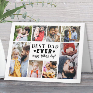 Carte Meilleur Papa du Monde Collage de Photos Fête des 
