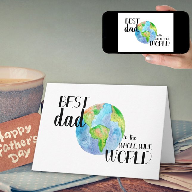 Carte Meilleur papa du monde entier | Fête des pères (Créateur téléchargé)