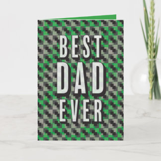 Carte Meilleur Papa Ever Motif Vert et Gris Fête des Pèr