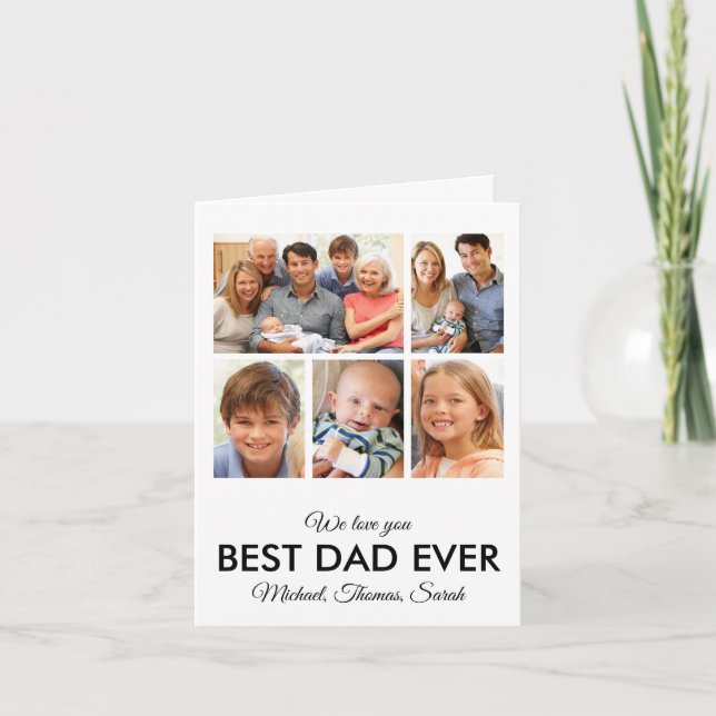 Carte Meilleur papa Jamais Fête des pères Photo Collage (Devant)