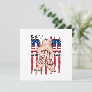 Carte Meilleur Papa Jamais - Fist Bump USA Drapeau - 2 E