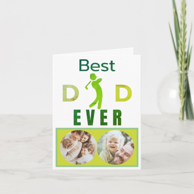 Carte Meilleur papa Jamais Golfer Golf Fête des pères Fa (Devant)