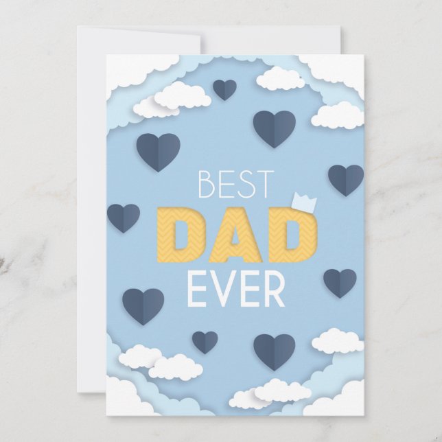 Carte Meilleur papa jamais mignonne Fête des pères (Devant)