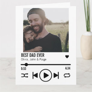 Carte Meilleur Papa Jamais Personnalisé Photo Chanson Pl