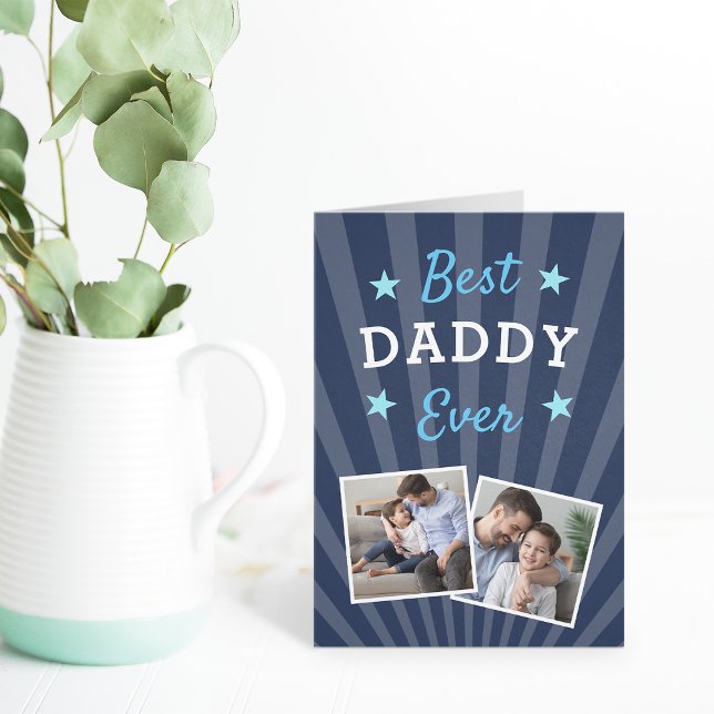 Carte Meilleur papa jamais | Photo Fête des pères (Créateur téléchargé)