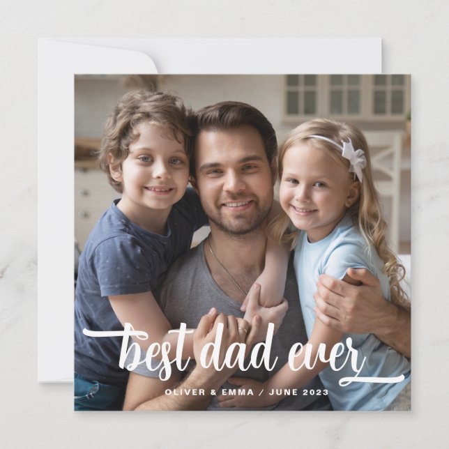 Carte Meilleur papa jamais Script photo (Devant)