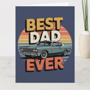 Carte Meilleur Papa Retro Vintage Voiture de Muscle Sarc