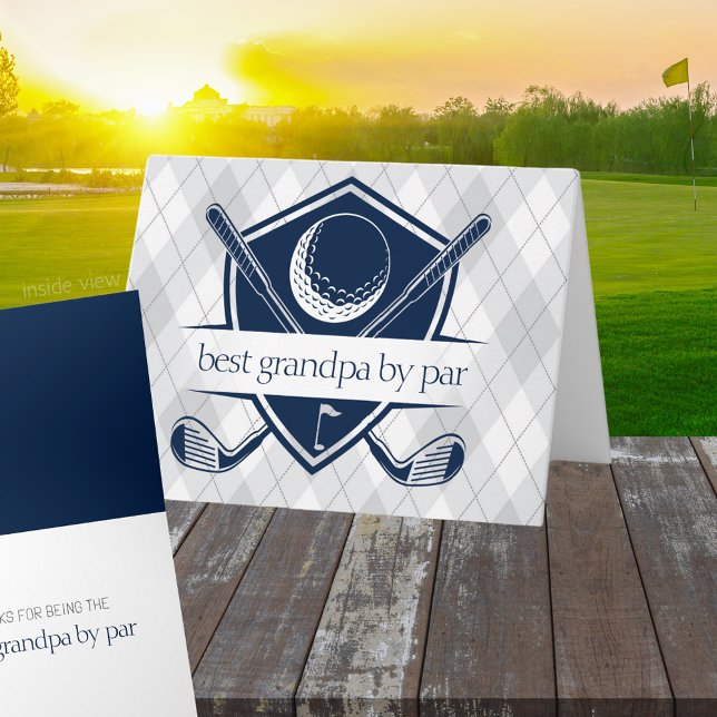 Carte Meilleur par Par Cadeau personnalisé de golf pliab (Golf Best by Par Best in the Game Folding Gift Greeting Card for Him or Her)