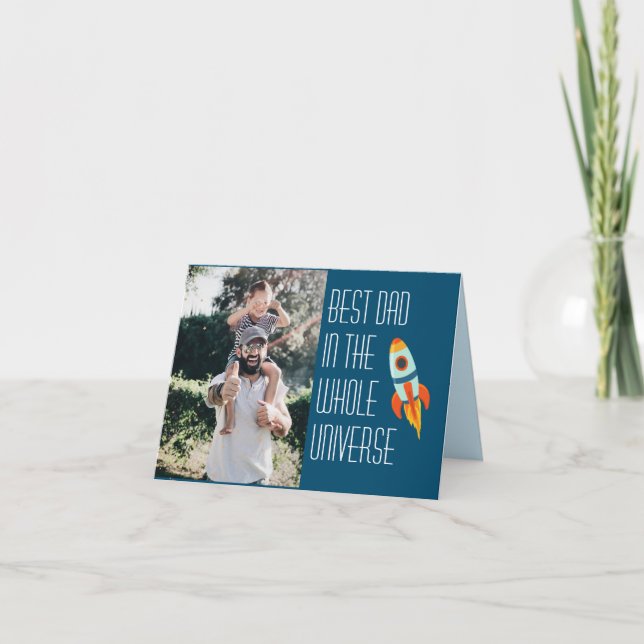 Carte Meilleur Père Dans Toute La Fête des pères Spatial (Devant)