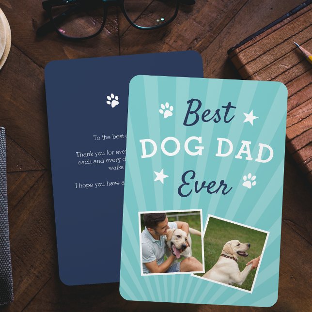 Carte Meilleur père de chien jamais | Photo Fête des pèr (Créateur téléchargé)
