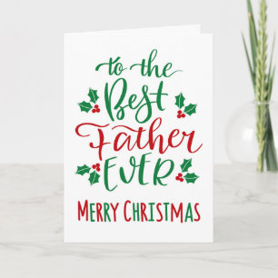 Carte Meilleur Père Joyeux Noël Typographie