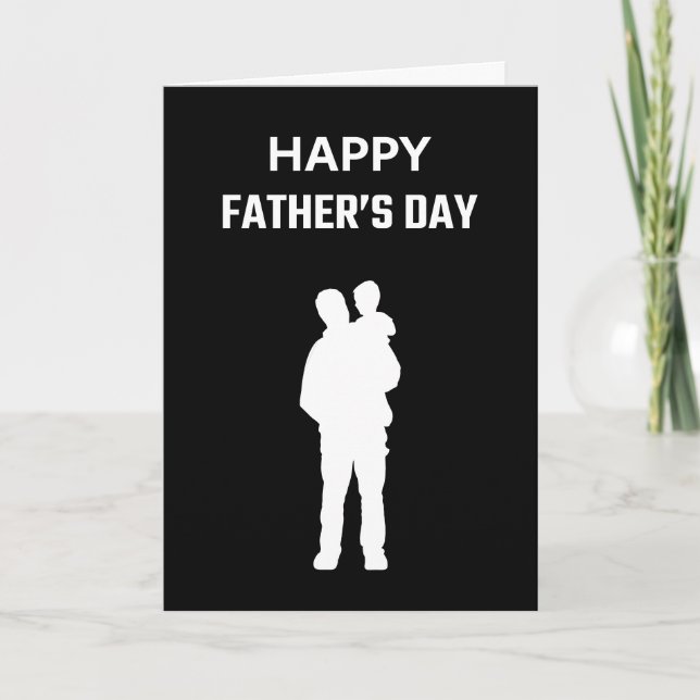 Carte Meilleur Père Noir Et Blanc Jamais Bonne Fête des  (Devant)