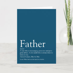 Carte Meilleur Père Papa Papa Père Définition Bleu