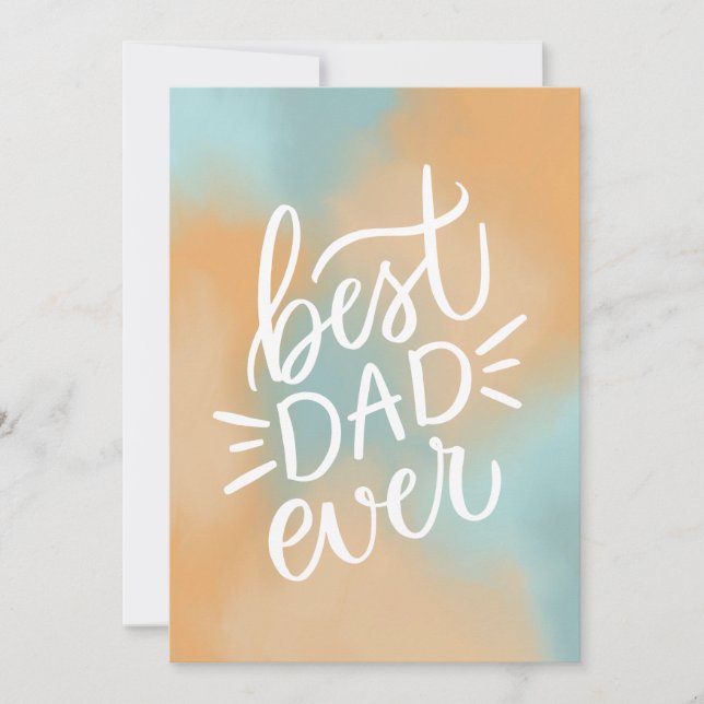 Carte Meilleur père. Script de typographie Bonne fête de (Devant)