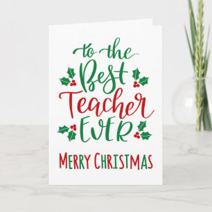 Carte Meilleur Professeur de Tous les Temps Joyeux Noël