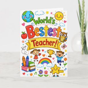 Carte Meilleur Professeur du Monde Cadeau pour une Appre