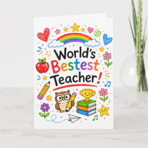 Carte Meilleur Professeur du Monde Cadeau pour une Appre