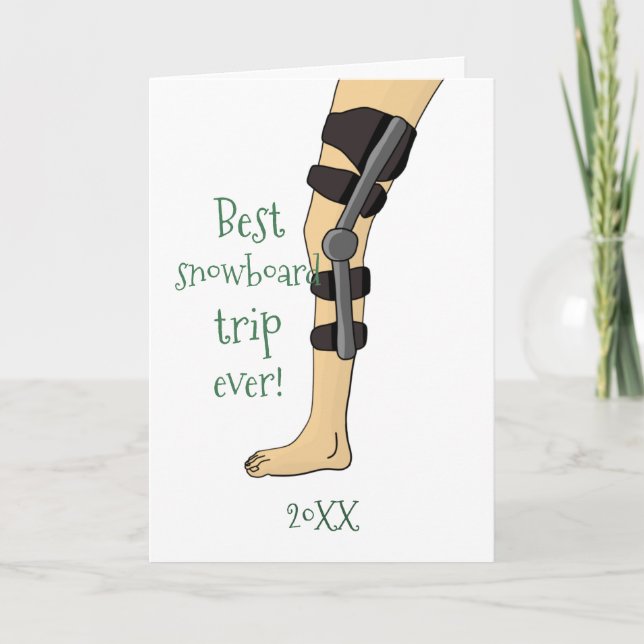 Carte Meilleur Snowboard Trip Ever Drôle bracelet genou  (Devant)