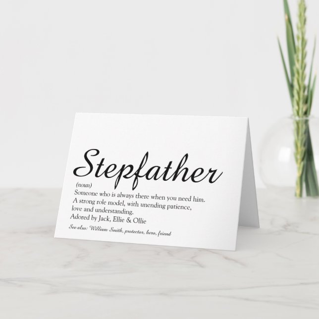 Carte Meilleur Stepfather Stepdad au monde Définition de (Devant)