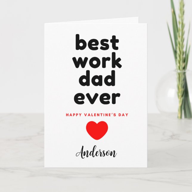 Carte Meilleur travail Papa Saint Valentin (Devant)