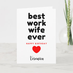 Carte Meilleur travail personnalisé femme anniversaire