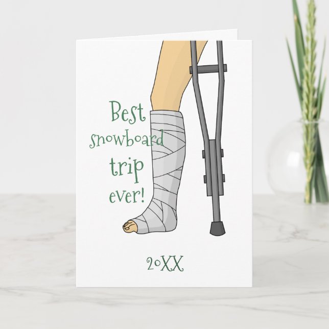 Carte Meilleur Voyage En Snowboard Jamais ! Drôle va bie (Devant)