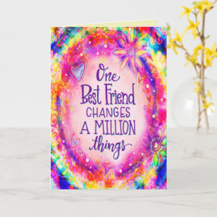 Carte Meilleure Amie Fleur rose joli Inspiration amusant