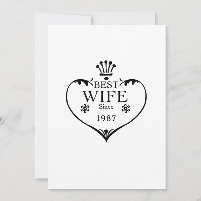 Carte Meilleure épouse depuis 1987 30 ans de mariage (Devant)