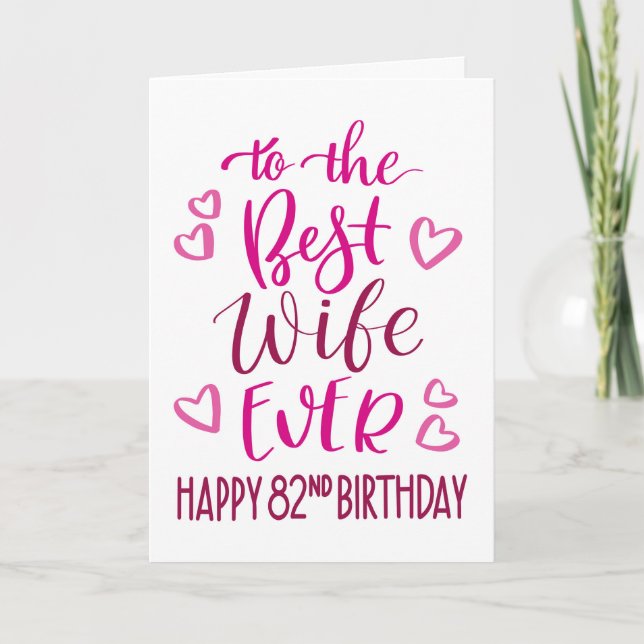 Carte Meilleure femme toujours 82e anniversaire typograp (Devant)