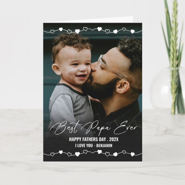 Carte Meilleure Fête des pères photo Papa Ever (Devant)