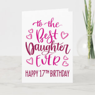 Carte Meilleure Fille Ever 17 Typography Anniversaire en