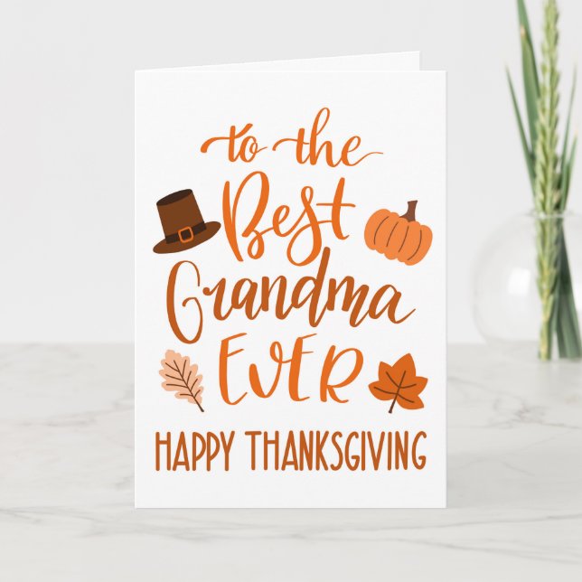 Carte Meilleure Grand-mère de tous les jours de Thanksgi (Devant)